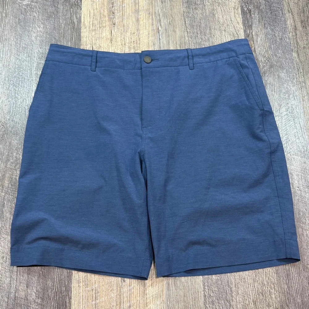 Faherty All Day Shorts Mens 35 Blue Hybrid Performance Quick Dry 9